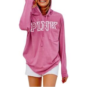 Pink Victora Secret Small Oversize Lightweight Pullover Sweatshirt Hoody Comfy